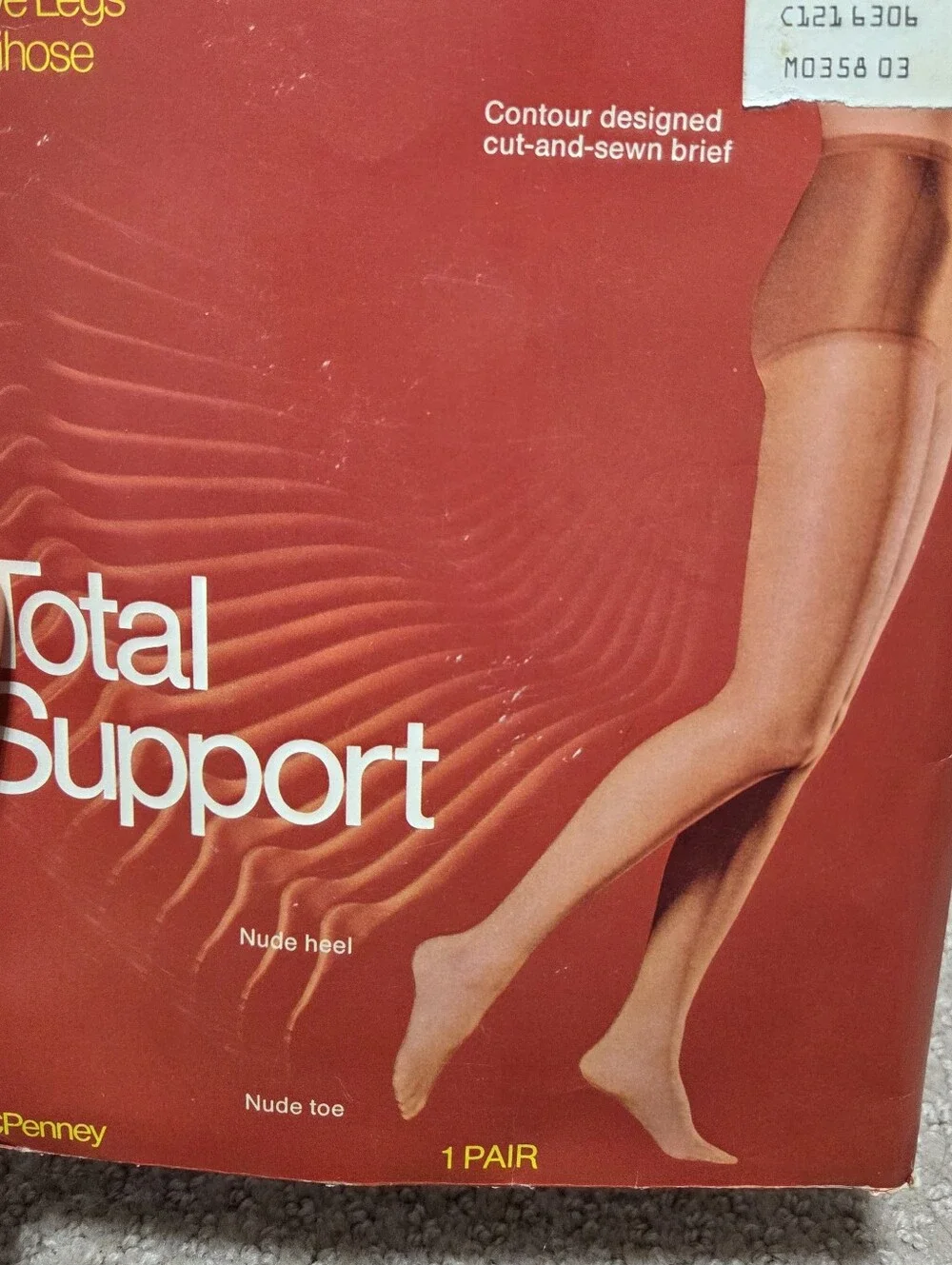 Vintage Jcpenney Pantihose Short Suntan Sandalfoot Active Support‎ Contour